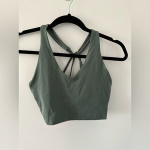 Aerie Cropped Tank / Sports Bra in Green Size Small